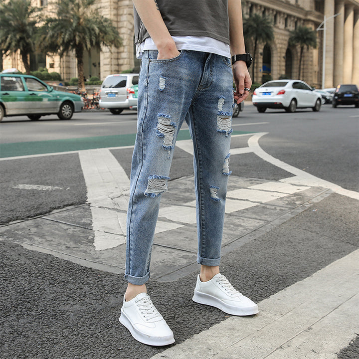 Men's ripped jeans-Super Amazing Store