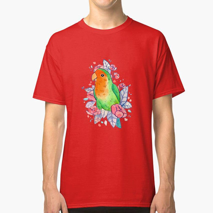 Flowery Lovebird Short Sleeve T-shirt Flowery Lovebird - Super Amazing Store