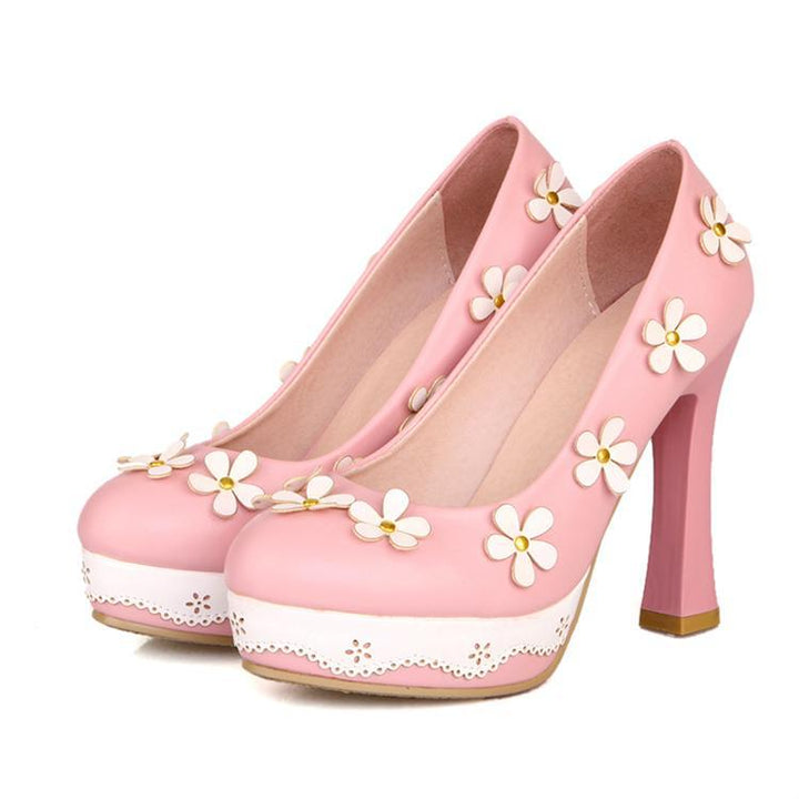 Flower Candy Pumps High Heel Q2