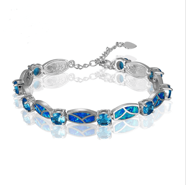 Copper Plated Silver Blue Opal Bracelet AliExpress Hot Blast Bracelet - Super Amazing Store