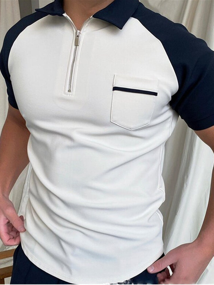 Men Solid Polo Shirts Short-Sleeved Shirt Q2