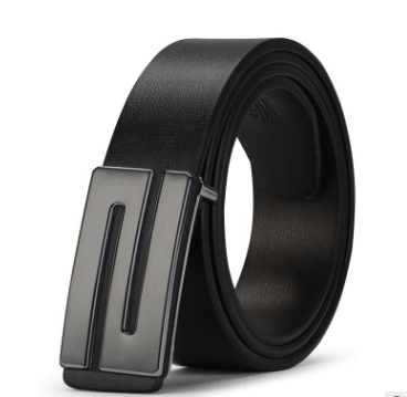 The young man's belt buckle belt smooth leather belts PU Korean tide students leisure plate buckle - Super Amazing Store