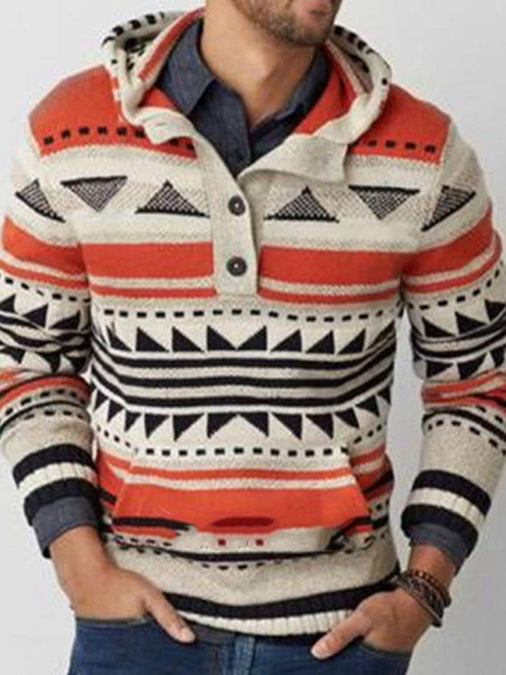 Hooded Sweater Men's Slim Jacquard Sweater Coat - Super Amazing Store