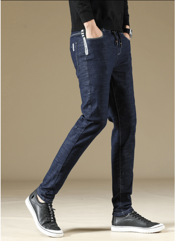 Jeans men's slim stretch all-match small straight feet men - Super Amazing Store