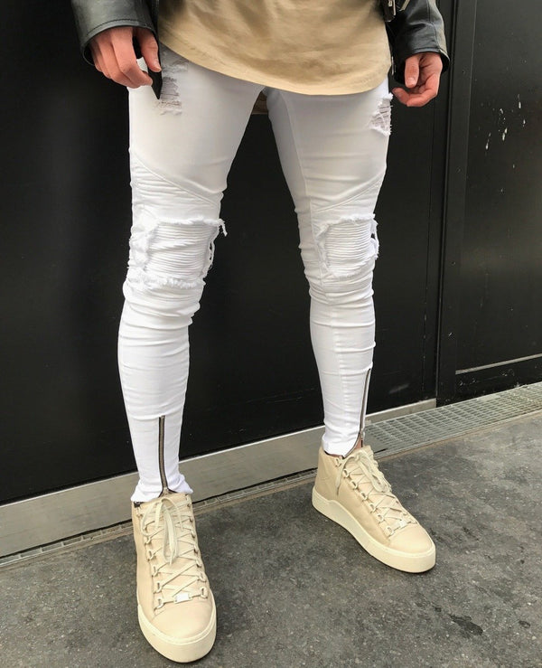 Ripped Zipper Jeans-Super Amazing Store