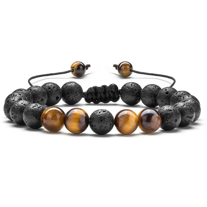 Tiger Eye Couple Bracelets Matte Black Agate Beads Bracelet Q2