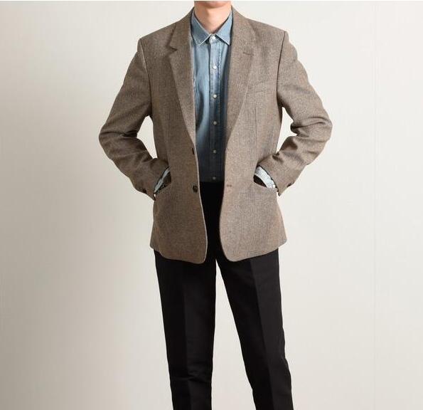 Vintage tweed wool herringbone casual suit top - Super Amazing Store