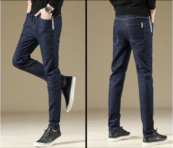 Jeans men's slim stretch all-match small straight feet men - Super Amazing Store