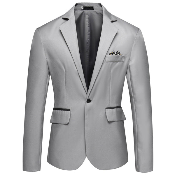 Solid Color Small Suit Men One Button Suit - Super Amazing Store