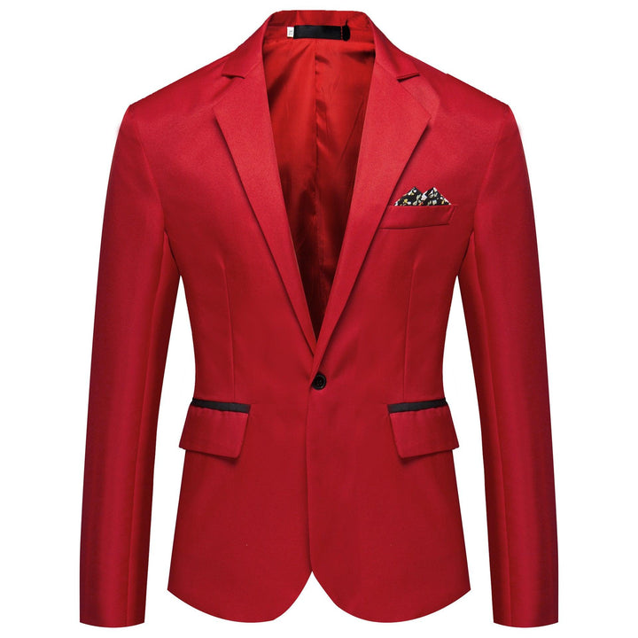 Solid Color Small Suit Men One Button Suit - Super Amazing Store