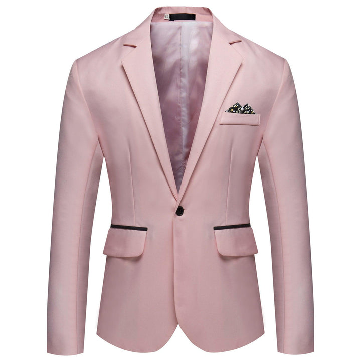 Solid Color Small Suit Men One Button Suit - Super Amazing Store