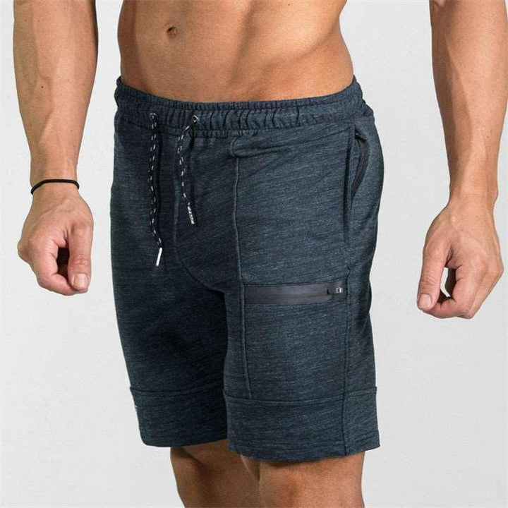 2021 Summer Men's Gyms Shorts Bodybuilding Clothing Men Fitness Zipper Pathwork Workout Cotton Shorts - Super Amazing Store