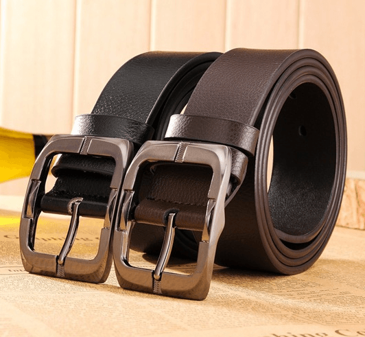 New Brand High Quality Men's Belts Luxury Brand Leather Belt Pin Buckle Black Business Pants Belt Belt Men's Belt - Super Amazing Store