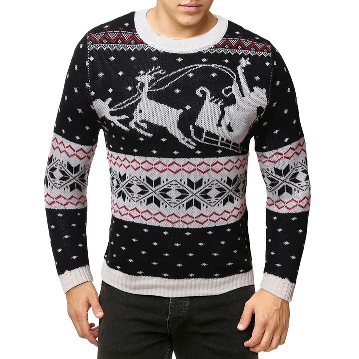 Reindeer sweater men's sweater bottoming shirt - Super Amazing Store