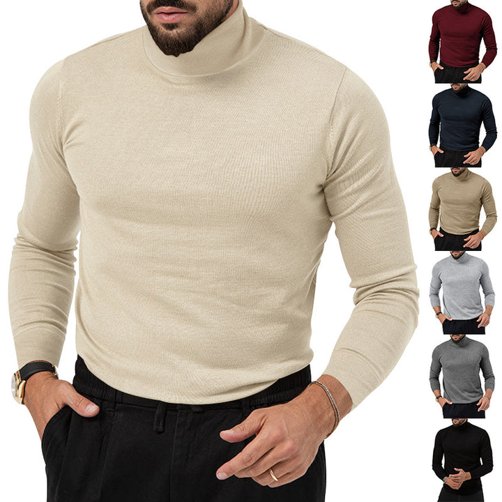 Autumn And Winter New High-elastic Turtleneck Knitted Cashmere Sweater Thickened Young Men's Warm Undercoat - Super Amazing Store