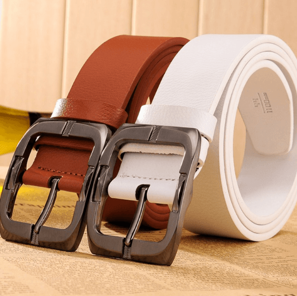 New Brand High Quality Men's Belts Luxury Brand Leather Belt Pin Buckle Black Business Pants Belt Belt Men's Belt - Super Amazing Store