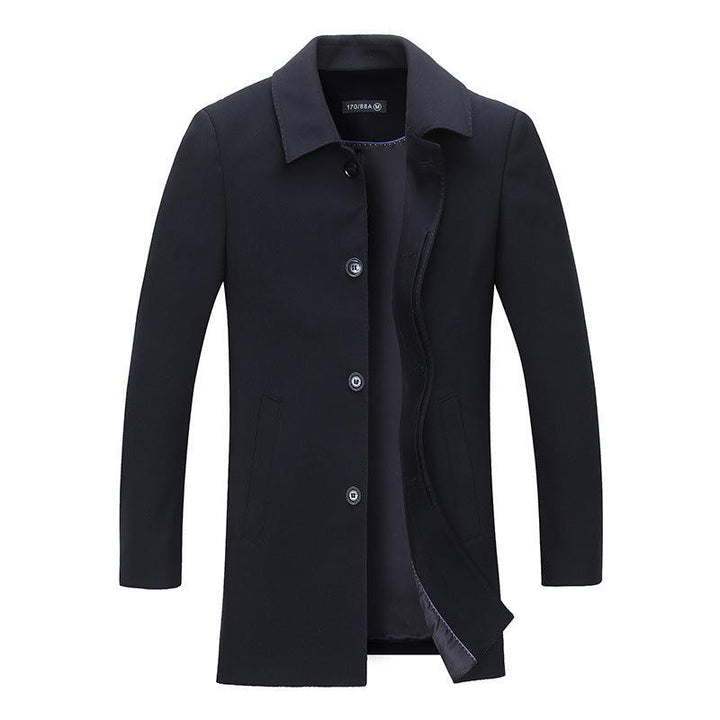 Suit collar cardigan middle-aged men trendy long-sleeved shirt - Super Amazing Store