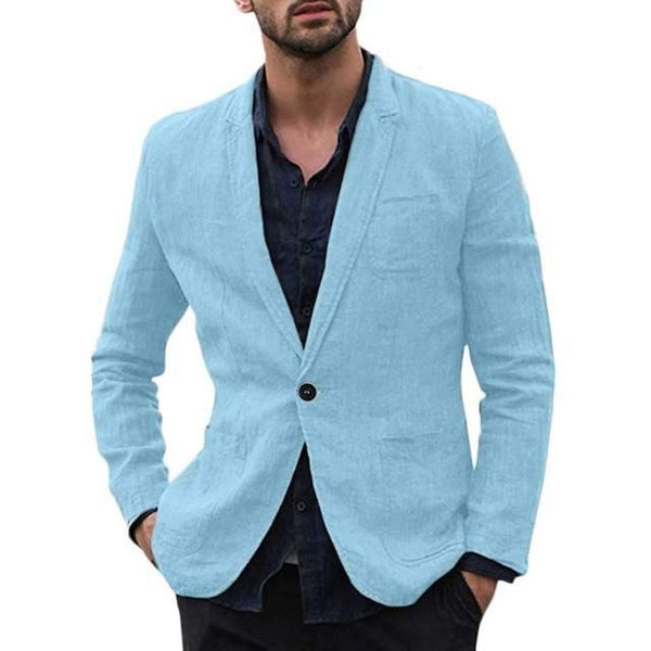 autumn Solid for Men Cotton Thin Suits Blazers Jacket coa - Super Amazing Store