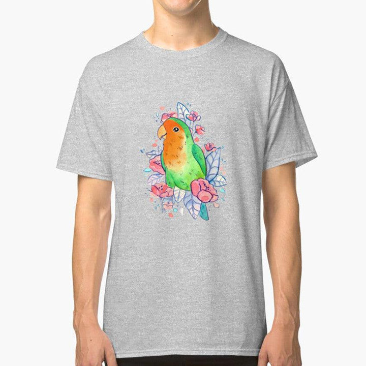 Flowery Lovebird Short Sleeve T-shirt Flowery Lovebird - Super Amazing Store