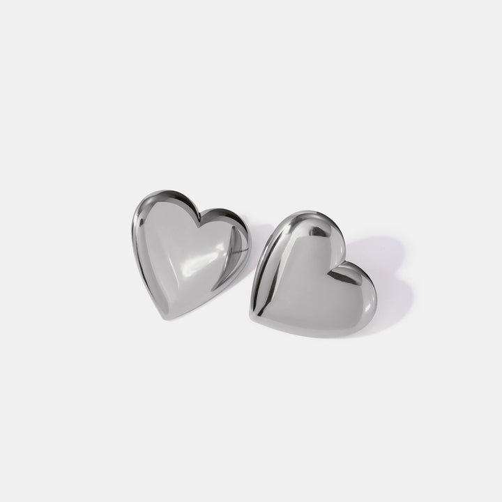 Stainless Steel Heart Stud Earrings Trendsi