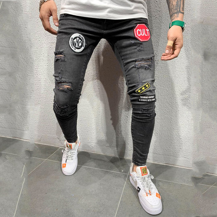 Ripped embroidered jeans-Super Amazing Store