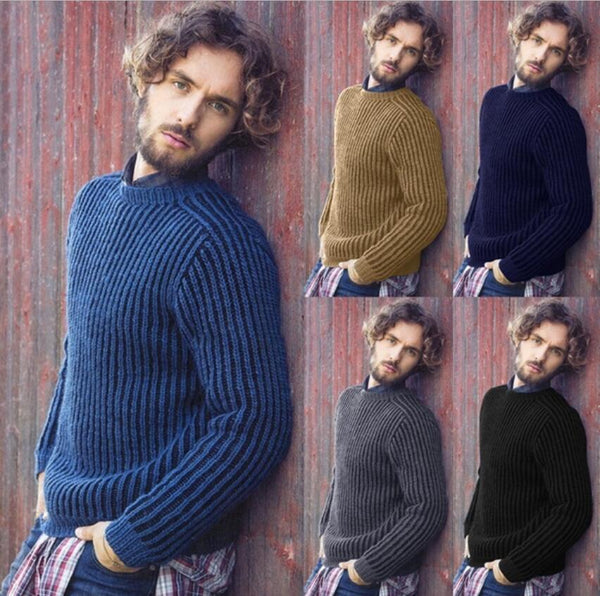 Knitted sweater pullover round neck sweater - Super Amazing Store