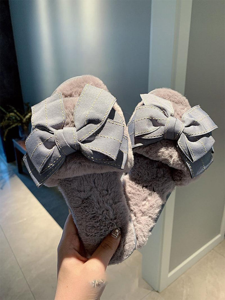 Bowknot cotton slippers - Super Amazing Store