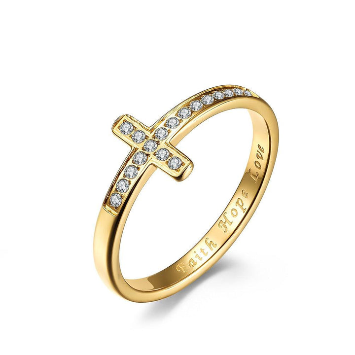 Women's Fashion Cross Diamond-studded Ring - Super Amazing Store