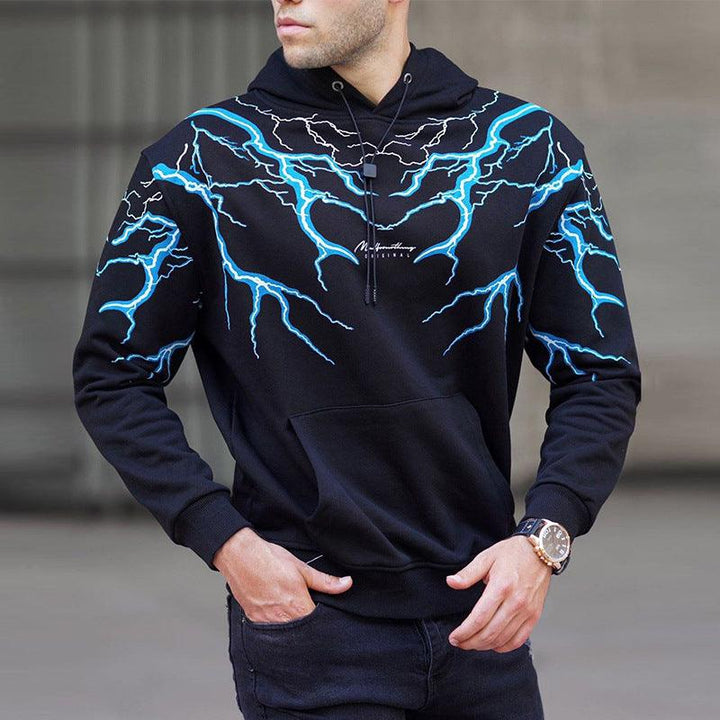 Hooded Fashion Printed Sweater Long-sleeved Casual Jacket Men - Super Amazing Store