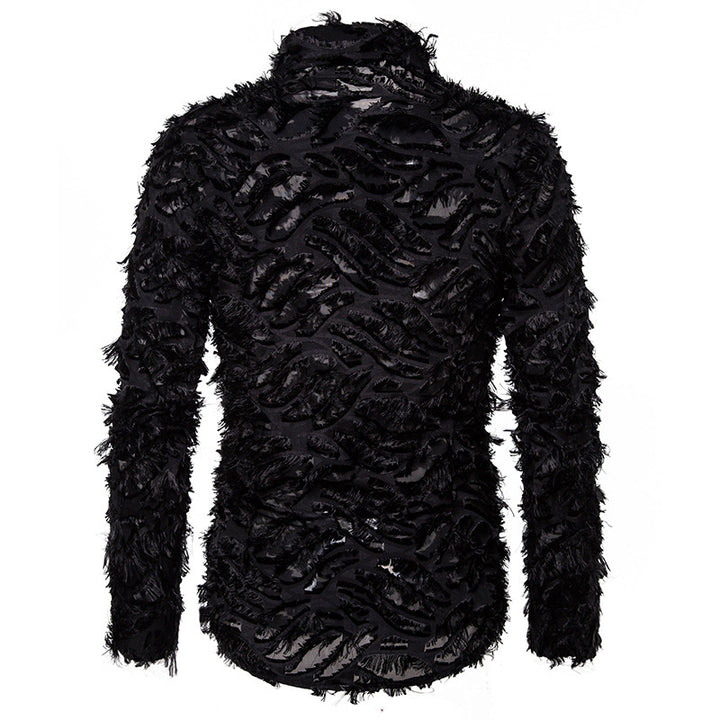 Feather tassel lapel shirt men - Super Amazing Store