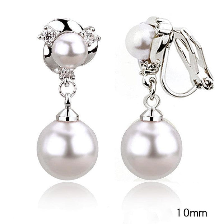 Style Tassel Clip Sterling Silver Pearl Earrings For Women - Super Amazing Store