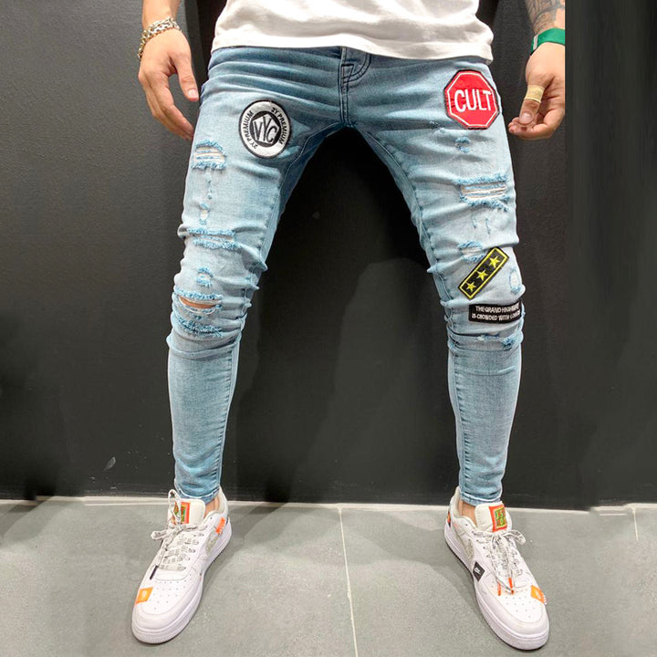 Ripped embroidered jeans-Super Amazing Store