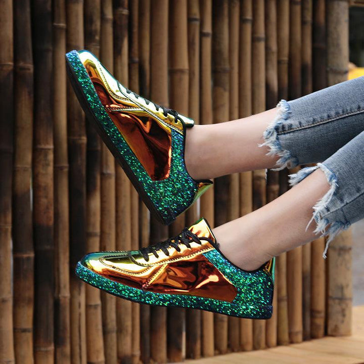 Bright Leather Mirror Illusion Color Plus Size Women's Shoes - Super Amazing Store