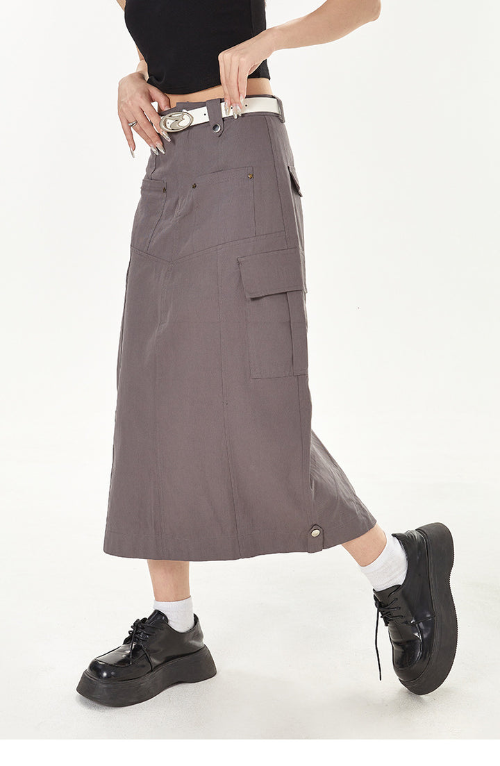 Split Straight Japanese Style Slim Fit Skirt - Super Amazing Store