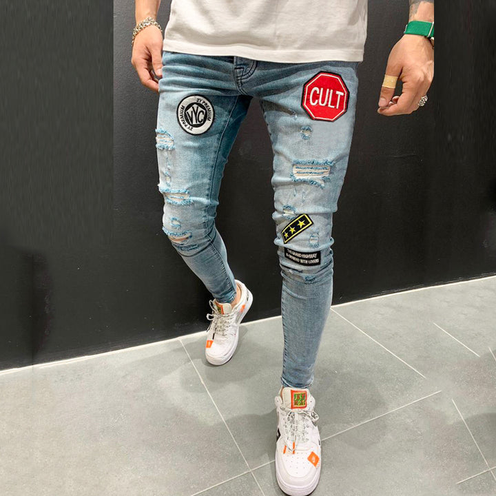 Ripped embroidered jeans-Super Amazing Store