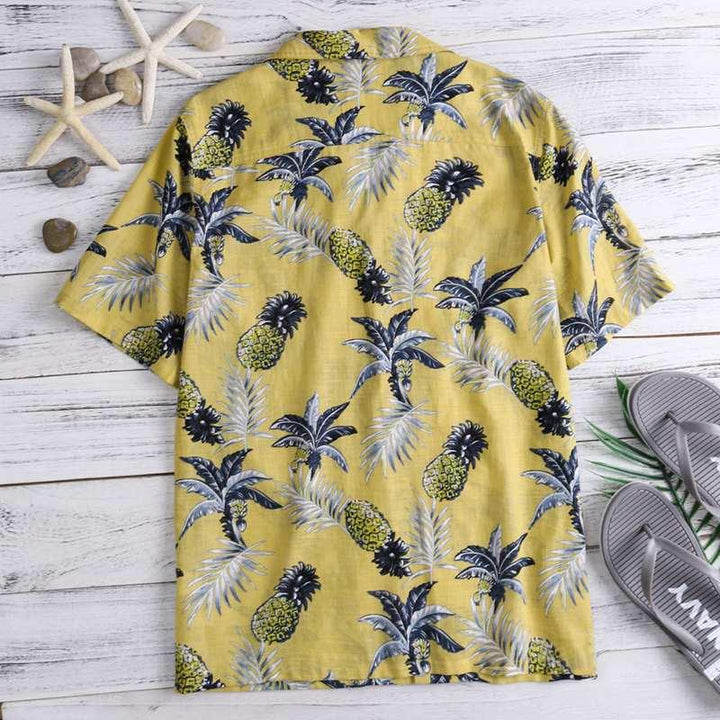 Hawaii Style Full Printing Turn-down Collar Men's Shirt Short Sleeve 2021 Summer Casual Shirts Men - Super Amazing Store