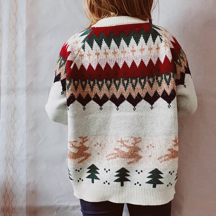 Christmas Element Long Sleeve Sweater Trendsi