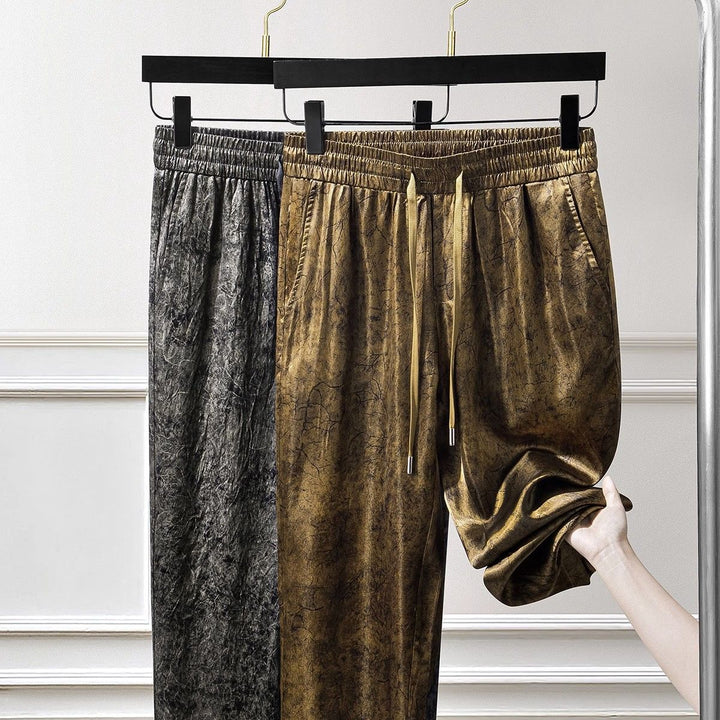 Light Luxury High-end Smooth And Flowing Retro Ice Silk Acetate Pants Q2