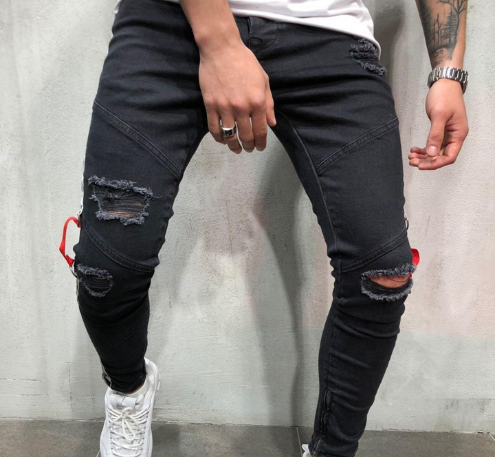 Shredded feet jeans-Super Amazing Store