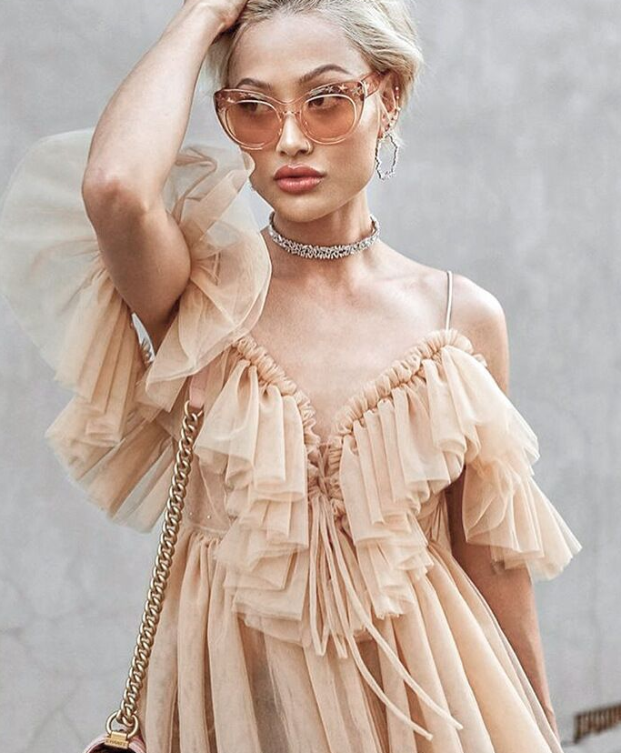 Strap ruffles Mesh Blouse Women Shirt V neck Off Shoulder Summer Blouse Tops Streetwear - Super Amazing Store