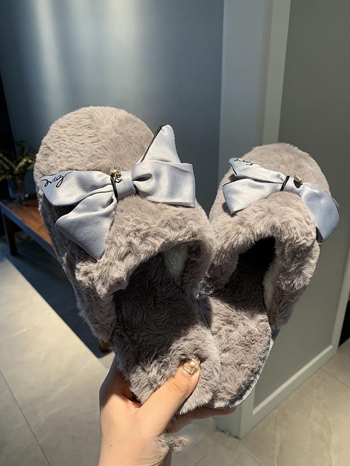 Bowknot cotton slippers - Super Amazing Store