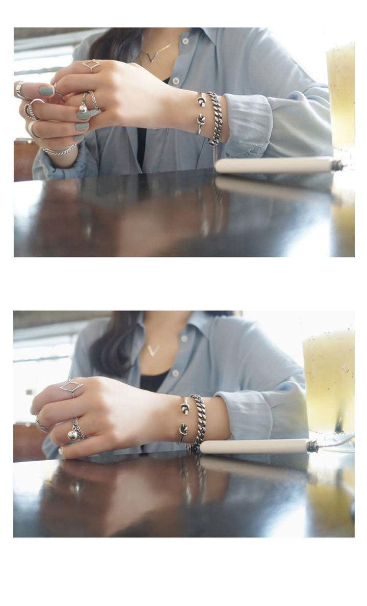 925 Sterling Silver Bangles Women Double Knot Bracelets - Super Amazing Store