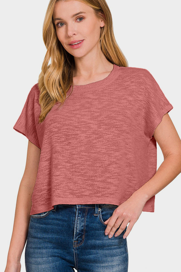 Zenana Round Neck Short Sleeve T-Shirt Trendsi