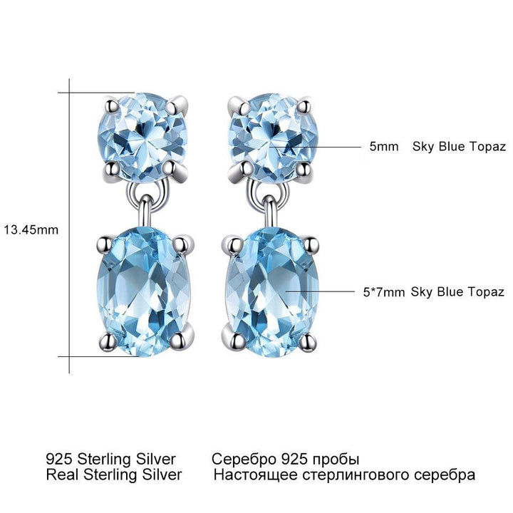 Female Sapphire Long Earrings Temperament Personality Earrings - Super Amazing Store