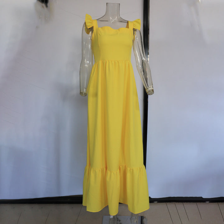 Summer Women's Bright Yellow Dress Q2