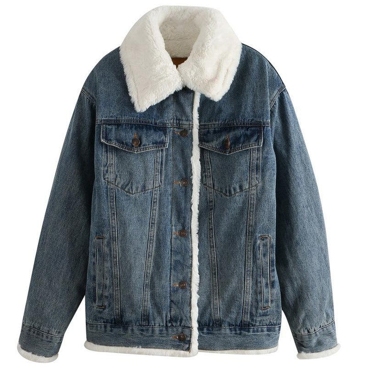 Plush Thick Lamb Wool Denim Jacket - Super Amazing Store