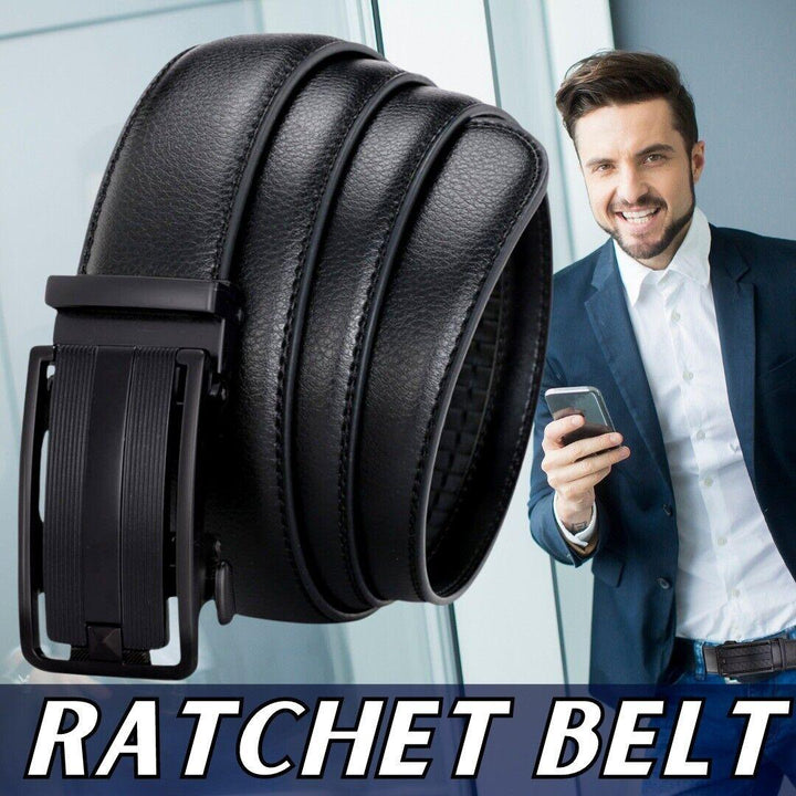 Microfiber Leather Mens Ratchet Belt Belts For Men Adjustable Automatic Buckle - Super Amazing Store