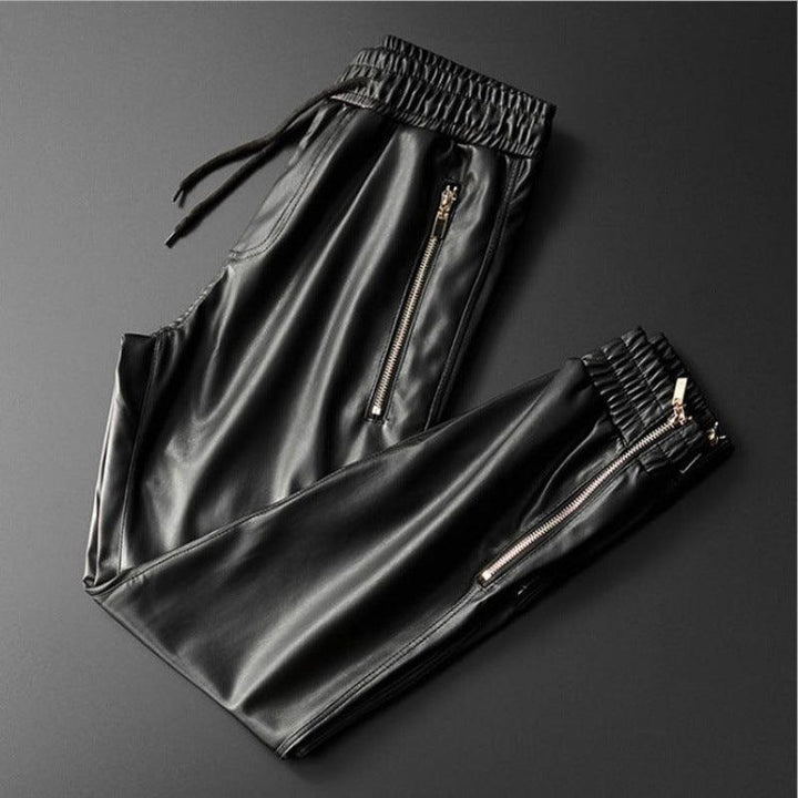 Fashionable Thin Velvet Thickened Warm Leather Pants For Men - Super Amazing Store