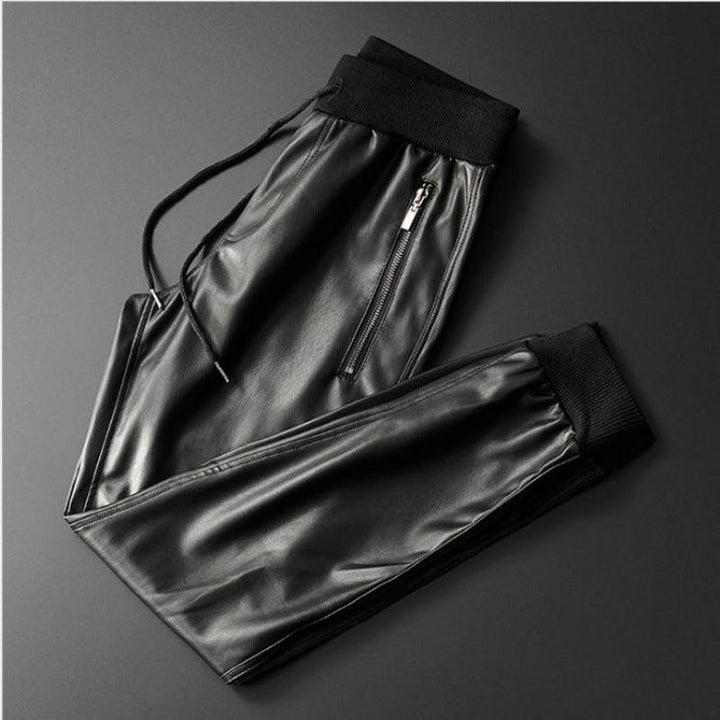 Fashionable Thin Velvet Thickened Warm Leather Pants For Men - Super Amazing Store