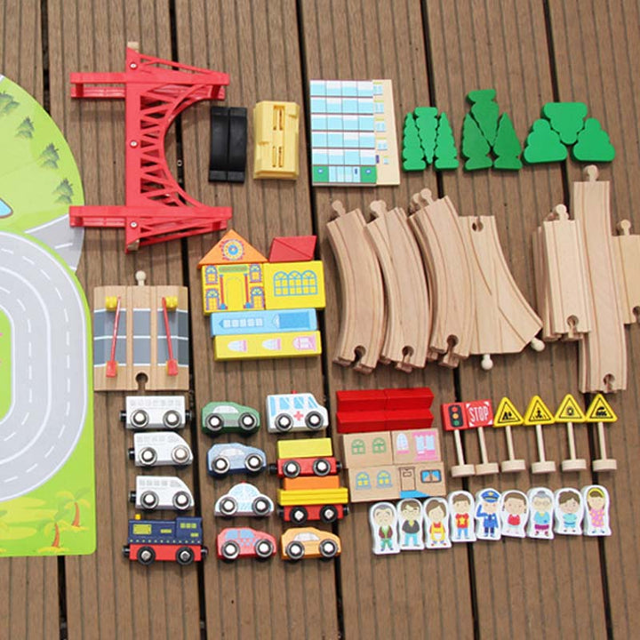 Children's Train Track Set Assembling Building Blocks Toys